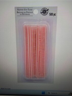 New in Package 500 Loop & Threads Basting Gun Tacks Pink